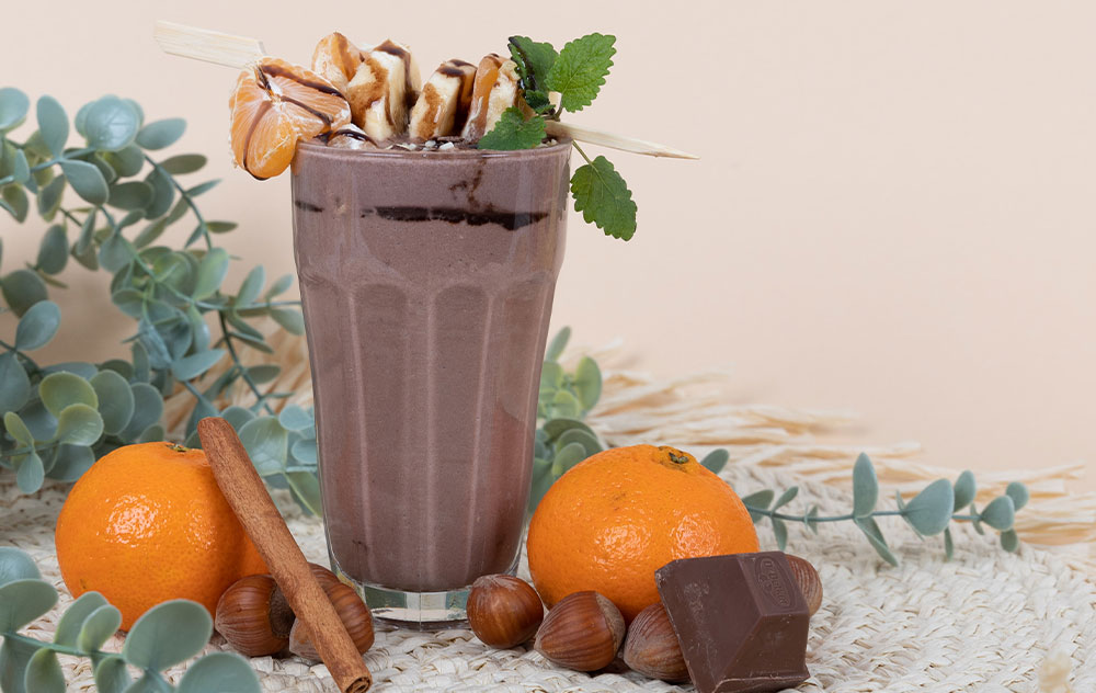 for you Rezept: Schoko-Orangen-Eiweißshake