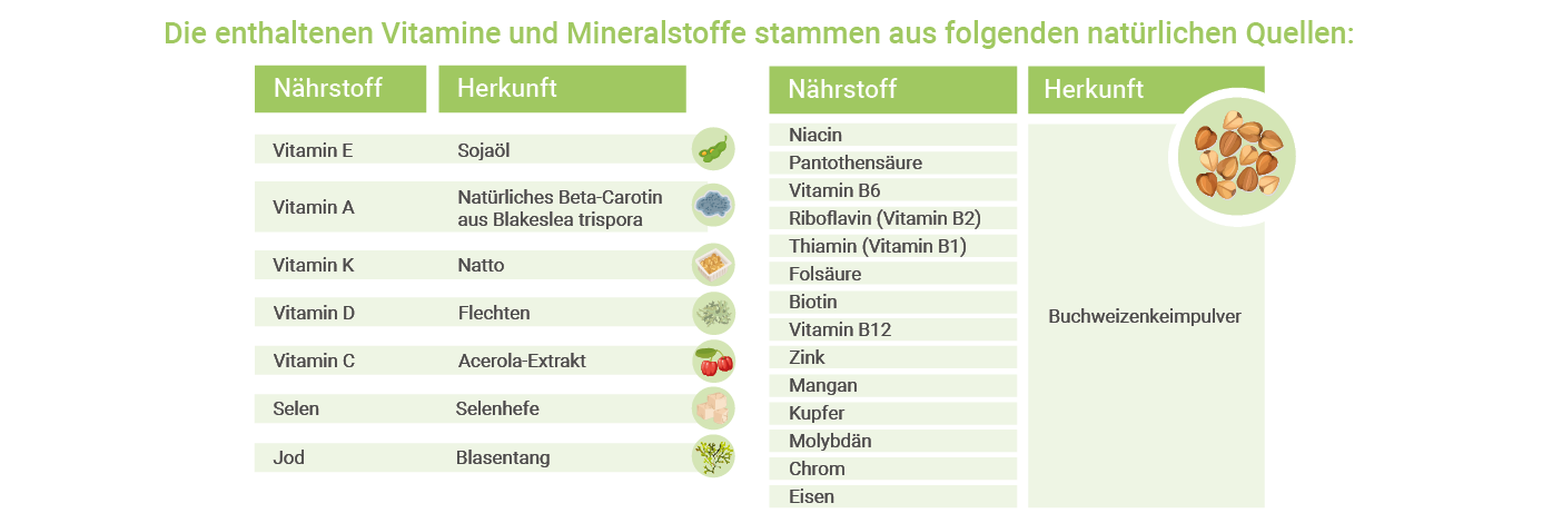 Multivitamin Kapseln mit natürlichen Inhaltsstoffen